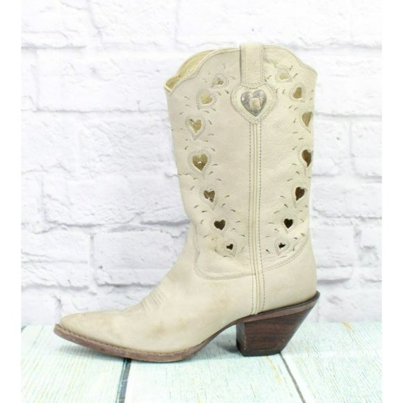 Durango Shoes - Durango Tan Leather Pull On Cushioned Pointed Toe Western Boot Size 7.5 M